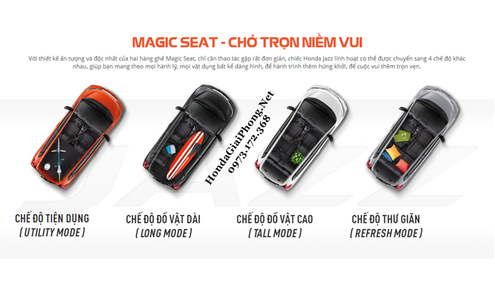 C06 noi that xe honda jazz 2018 magic seat bo ghe ma thuat