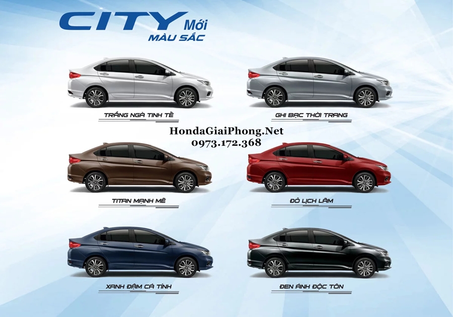 F02 mau sac xe honda city 2019 viet nam