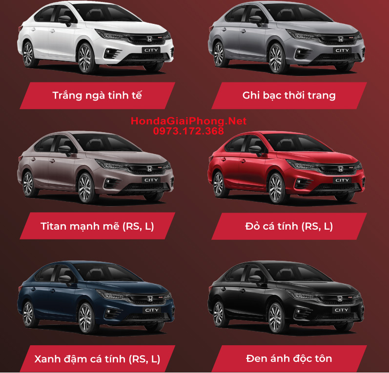 F02 mau sac xe honda city 2019 viet nam