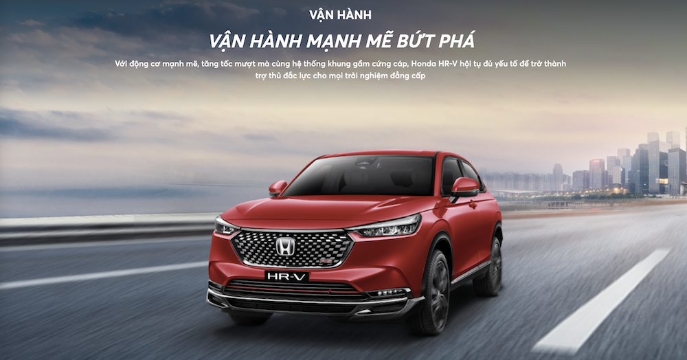 Honda HRV 2024 vận hành mạnh mẽ